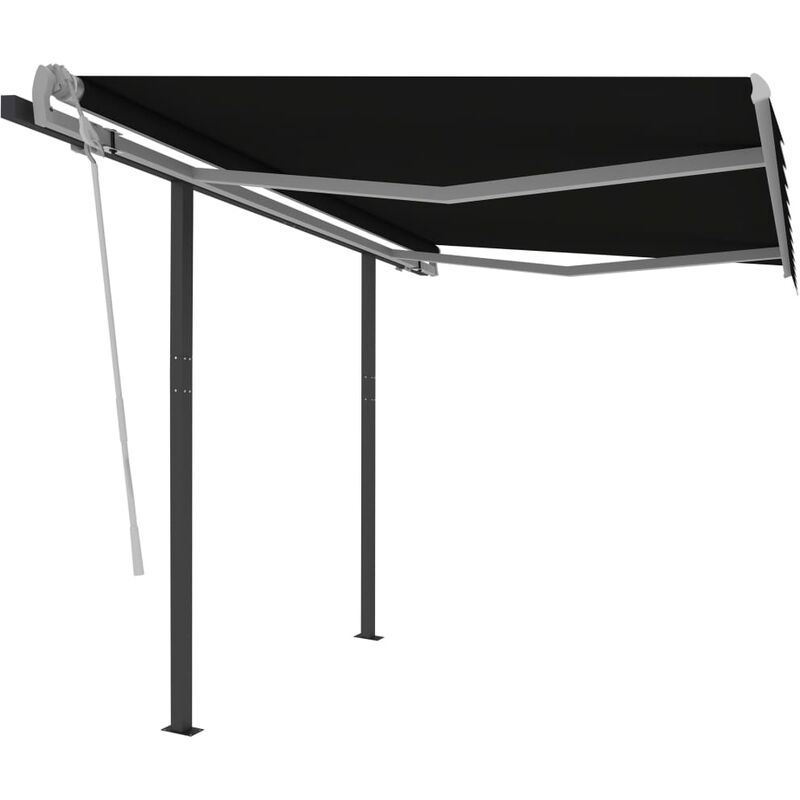 

Toldo automático retráctil con postes gris antracita 3x2,5 m