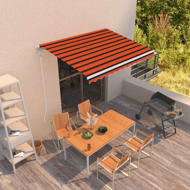 

Toldo automatico retractil naranja y marron 300x250 cm