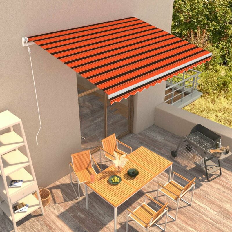 

Toldo automatico retractil naranja y marron 400x300 cm