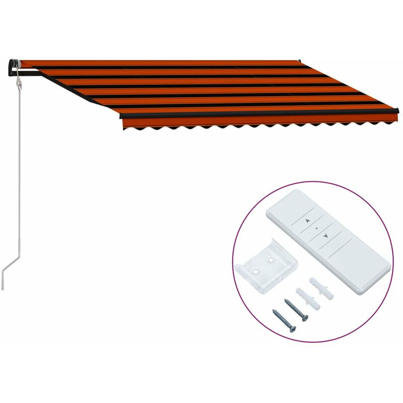 

Toldo automatico retractil naranja y marron 400x300 cm