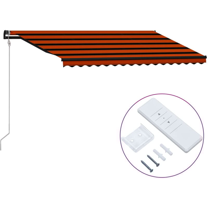 

Toldo automático retráctil naranja y marrón 400x300 cm