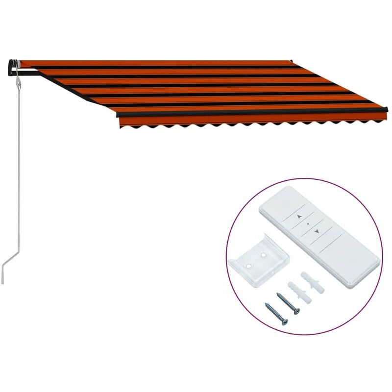 

Toldo automatico retractil naranja y marron 450x300 cm