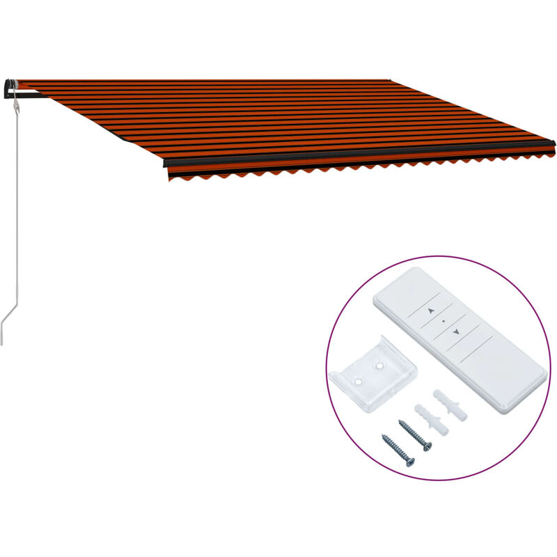 

Toldo automático retráctil naranja y marrón 600x300 cm
