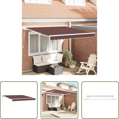 Toldo automático -  Toldo retráctil automático burdeos 300x250 cm