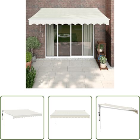 Toldo automático -  Toldo retráctil automático color crema 3,5x2,5 m