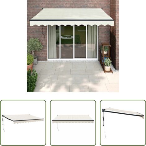 Toldo automático -  Toldo retráctil automático color crema 3,5x2,5 m