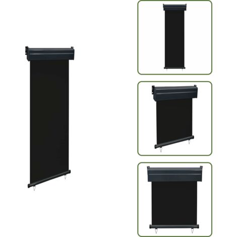 Toldo automático - vidaXL Toldo lateral de balcón negro 65x250 cm - Toldo de acero