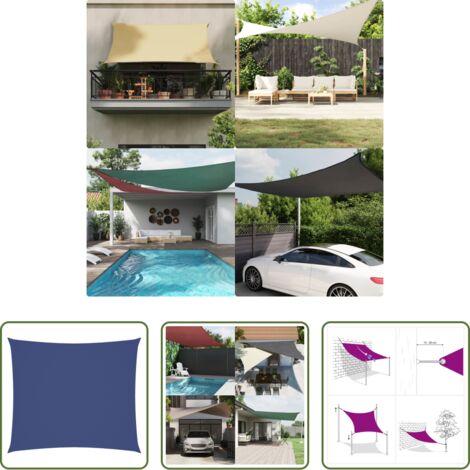 Toldo azul -  Toldo de vela rectangular tela Oxford azul 2,5x3 m