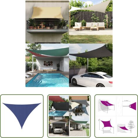 Toldo azul -  Toldo de vela triangular tela Oxford azul 3x4x5 m