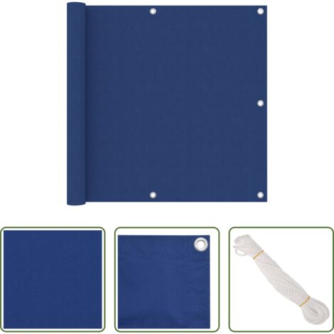 Toldo azul -  Toldo para balcón tela oxford azul 90x500 cm