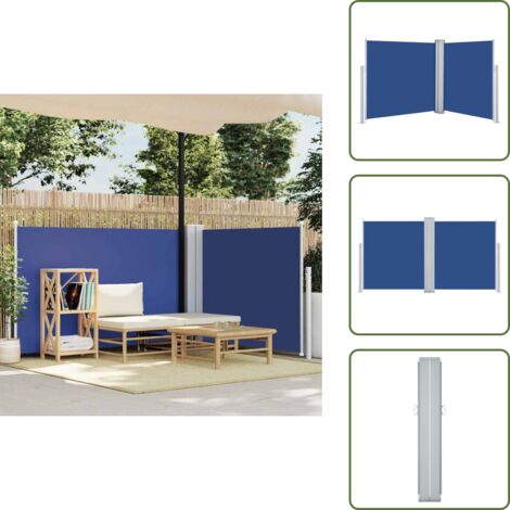 Toldo azul - vidaXL Toldo lateral retráctil azul 100x600 cm - Toldo de privacidad