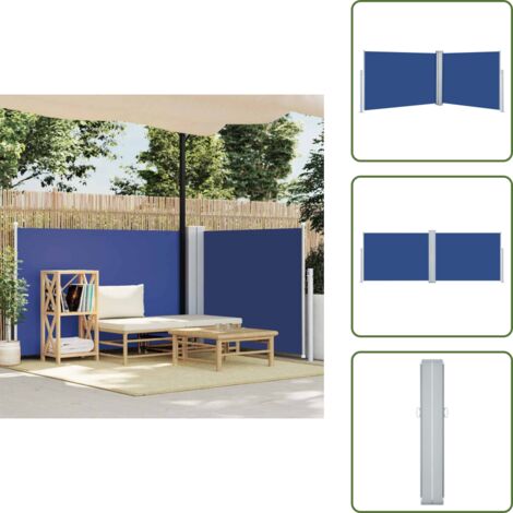 Toldo azul - vidaXL Toldo lateral retráctil azul 120x1000 cm - Toldo de privacidad