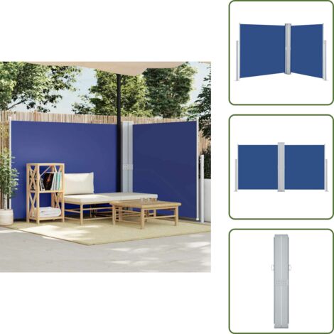 Toldo azul - vidaXL Toldo lateral retráctil azul 140x600 cm - Toldo de privacidad