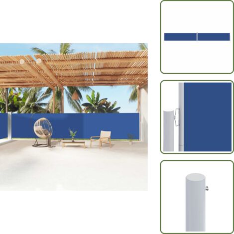 Toldo azul - vidaXL Toldo lateral retráctil azul 160x1200 cm - Toldo de privacidad