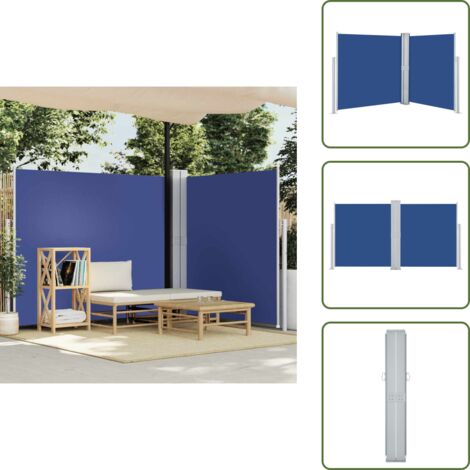 Toldo azul - vidaXL Toldo lateral retráctil azul 160x600 cm - Toldo con pantalla
