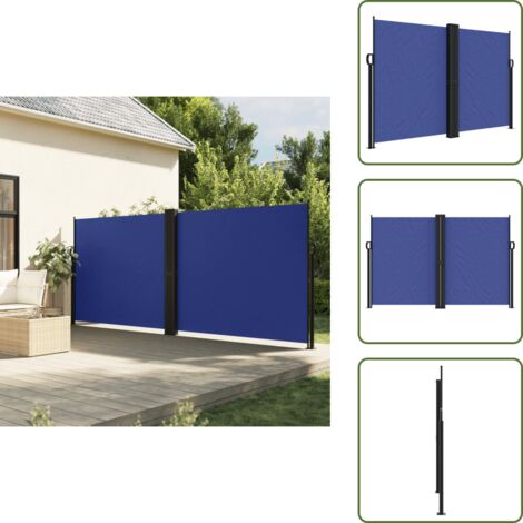 Toldo azul - vidaXL Toldo lateral retráctil azul 160x600 cm - Toldo para balcón