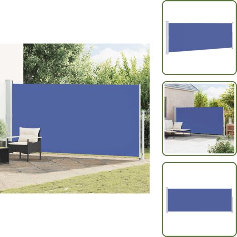 Toldo azul - vidaXL Toldo lateral retráctil de jardín azul 180x500 cm - Toldo para terraza