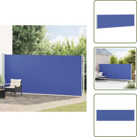 Toldo azul - vidaXL Toldo lateral retráctil de jardín azul 180x600 cm - Toldo para terraza