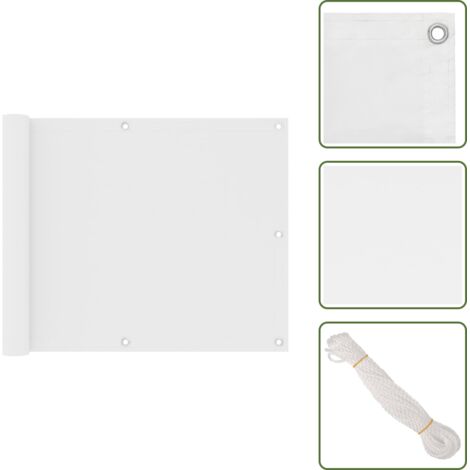 Toldo blanco - vidaXL Toldo para balcón tela oxford blanco 75x300 cm - Protección solar