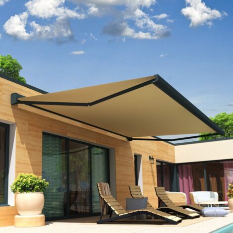 Toldo cofre GATA 5,00x3,50 M (Manual - Gris antracita estructurado RAL7016ST - Crudo)