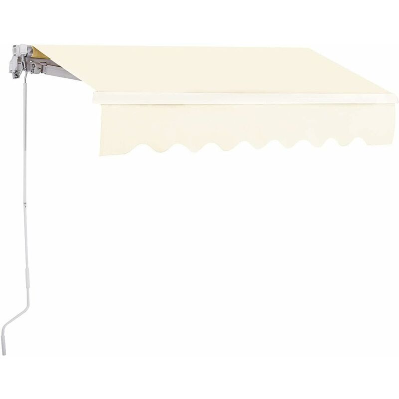 

Toldo con Brazo Plegable de 2,5 x 2 Metros Toldo Manual Impermeable y Resistente a los Rayos UV Toldo para Balcón Terraza Puerta Ventana (Beige)