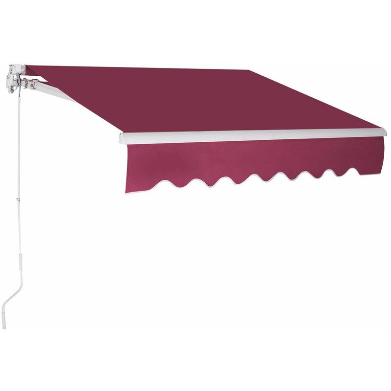 

Toldo con Brazo Plegable de 3 x 2,5 Metros Toldo Manual Impermeable y Resistente a los Rayos UV Toldo para Balcón Terraza Puerta Ventana (Vino rojo)