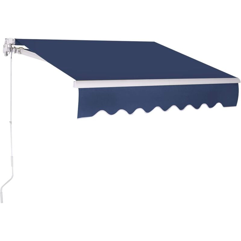 

Toldo con Brazo Toldo Manual de 3 x 2,5 Metros Toldo con Manivela para Balcón Terraza (Azul Oscuro)