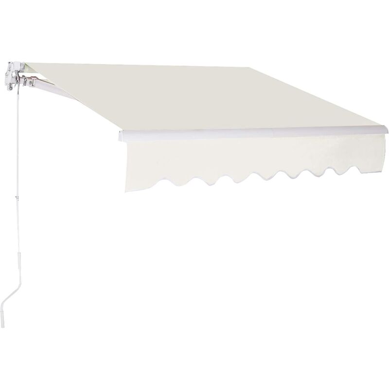 

Toldo con Brazo Toldo Manual de 3 x 2,5 Metros Toldo con Manivela para Balcón Terraza (Beige Claro)
