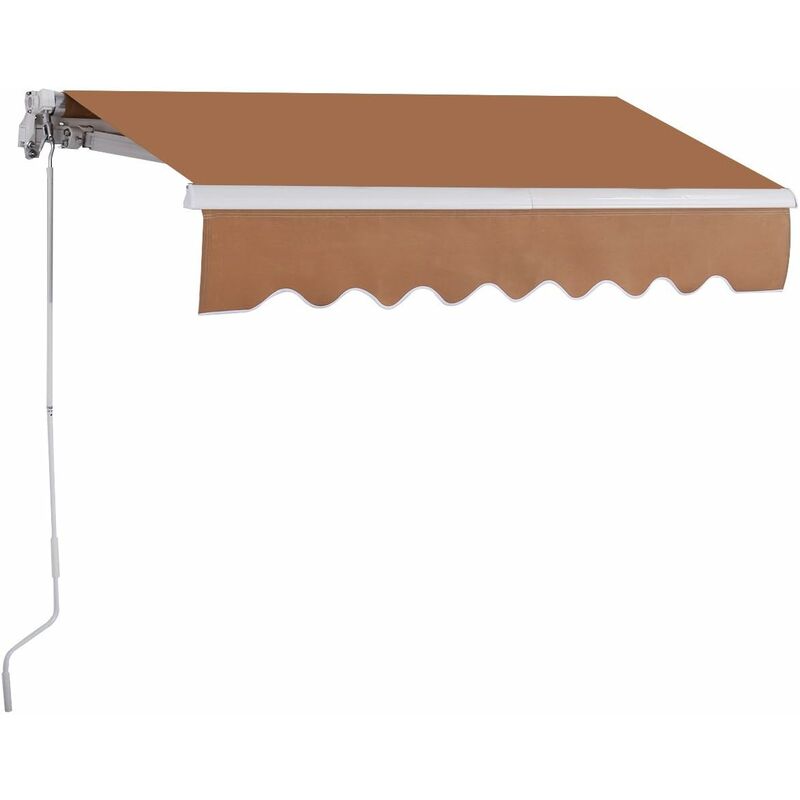 

Toldo con Brazo Toldo Manual de 3 x 2,5 Metros Toldo con Manivela para Balcón Terraza (Marrón)