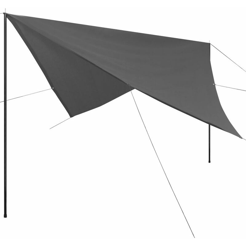 

Toldo con postes HDPE cuadrado 5x5 m gris antracita