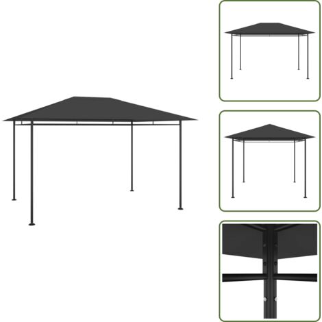 Toldo con recubrimiento PA - vidaXL Cenador gris antracita 384x281x270 cm 180 g/m² - Toldo para eventos