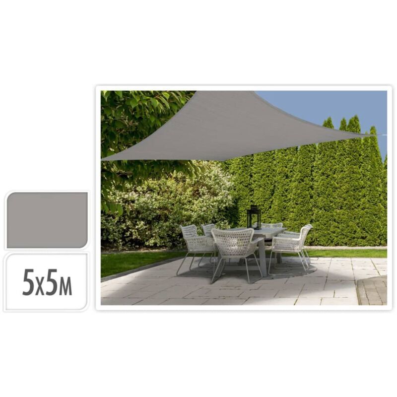 

Toldo de tela cuadrado gris 5x5 m - Gris - Progarden