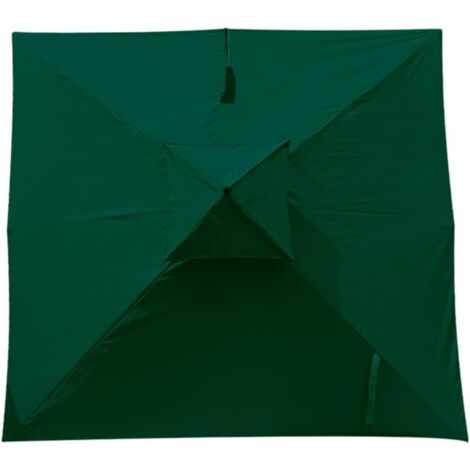 Toldo cuadrado de repuesto para sombrilla de exterior de 3 m, tela parasol para patio, jardín, playa, piscina, mesa (solo toldo) - Color verde
