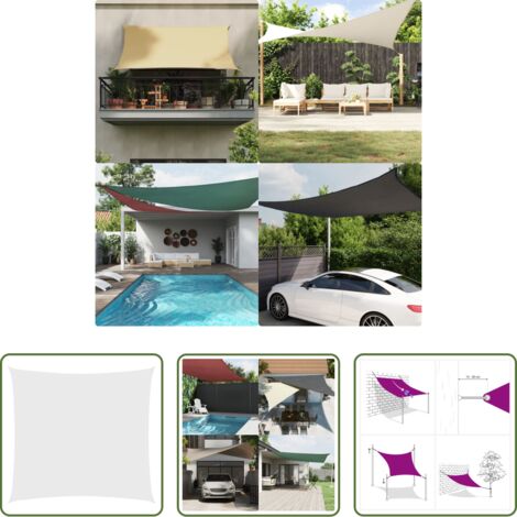 Toldo cuadrado -  Toldo de vela cuadrado tela Oxford blanco 3x3 m