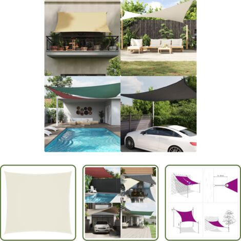 Toldo cuadrado -  Toldo de vela cuadrado tela Oxford color crema 7x7 m