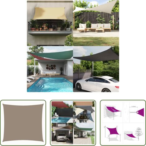 Toldo cuadrado -  Toldo de vela cuadrado tela Oxford gris taupe 2,5x2,5 m