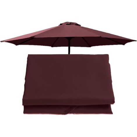 Toldo de 300 cm, 8 varillas, cubierta, colores, solo la parte superior, tela de repuesto para sombrilla de jardín (color: azul marino, Si