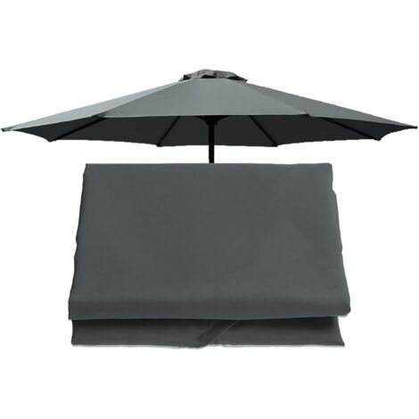Toldo de 300 cm, 8 varillas, cubierta, colores, solo la parte superior, tela de repuesto para sombrilla de jardín (color: azul marino, Si