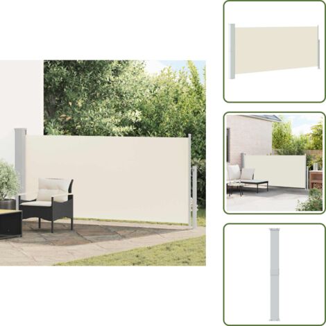 Toldo de acero - vidaXL Toldo lateral retráctil 140x300 cm crema - Toldo de poliéster
