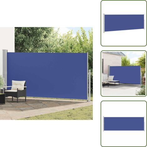 Toldo de acero - vidaXL Toldo lateral retráctil 160x500 cm azul - Toldo azul