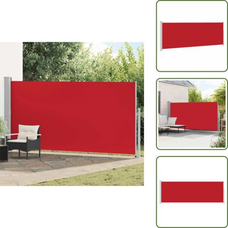 Toldo de acero - vidaXL Toldo lateral retráctil 160x500 cm rojo - Toldo con pantalla
