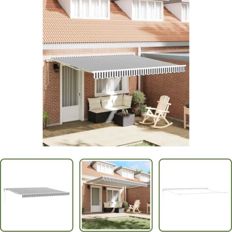 Toldo de aluminio -  Toldo retráctil automático gris antracita y blanco 400x300 cm