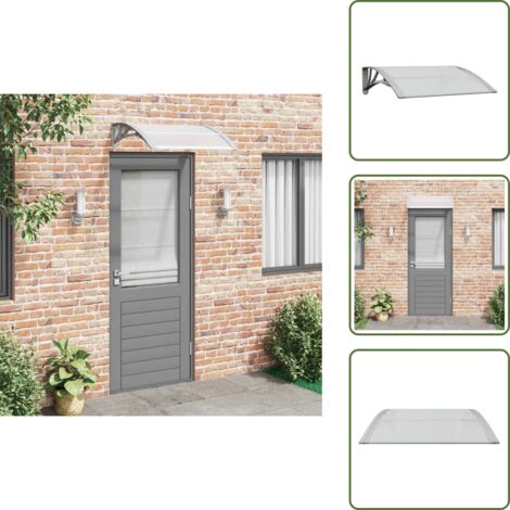 Toldo de aluminio - vidaXL Marquesina para puerta gris y transparente de policarbonato 80x75 cm - Toldo resistente