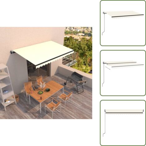 Toldo de aluminio - vidaXL Toldo retráctil automático crema 400x350 cm - Toldo con control remoto
