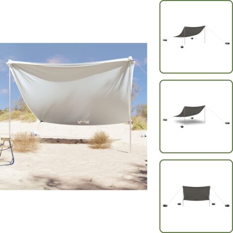 Toldo de arena - vidaXL Toldo de playa con anclas de arena gris 304x300 cm - Toldo plegable