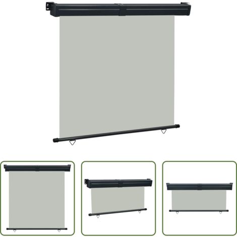 Toldo de balcón -  Toldo lateral de balcón gris 165x250 cm