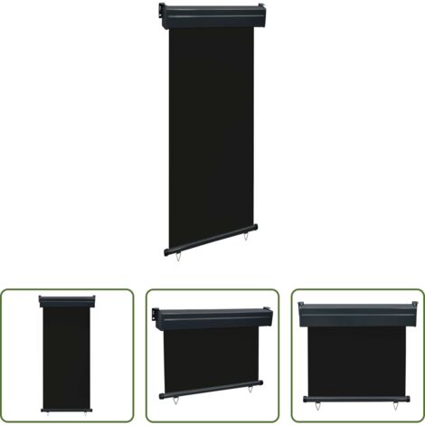 Toldo de balcón -  Toldo lateral de balcón negro 85x250 cm