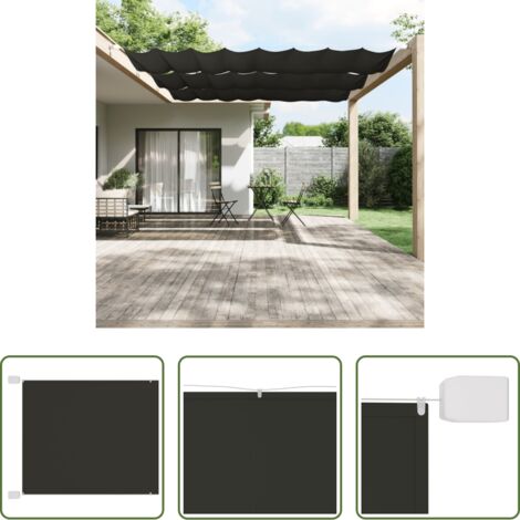 Toldo de balcón -  Toldo vertical gris antracita 140x420 cm tela oxford