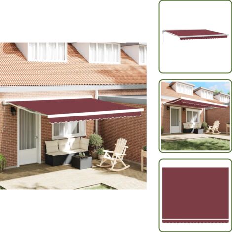 Toldo de balcón - vidaXL Toldo retráctil automático burdeos 400x300 cm - Toldo UV