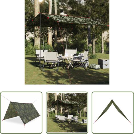 Toldo de camping -  Lona de camping impermeable camuflaje 306x306 cm